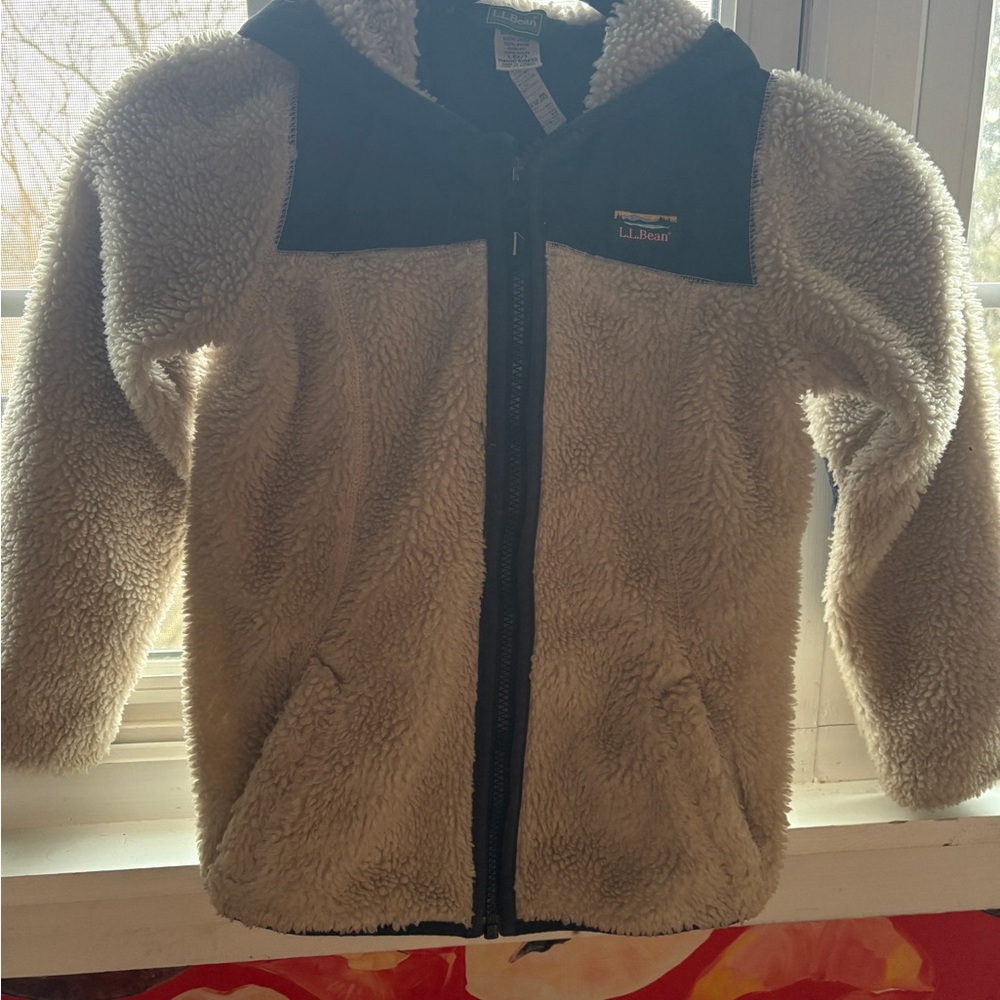 L.L. Bean Navy and Cream Fleece Jacket